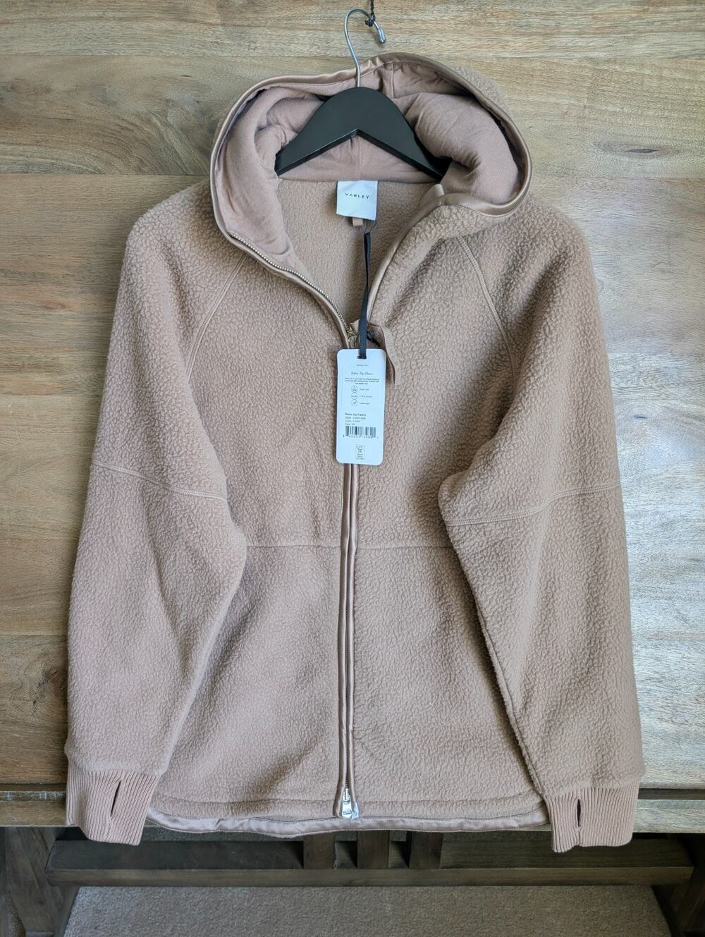 NWT Varley Raley Fleece Jacket Womens XS Brown Lightweight Full Zip VAR01099 - Picture 1 of 6